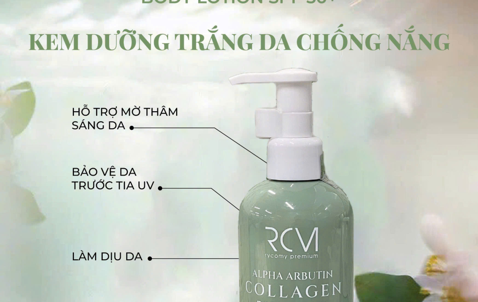 RYCOMY Sữa Dưỡng Trắng Da Chống Nắng Toàn Thân Alpha Arbutin Collagen Body Lotion SPF50+ 250ml